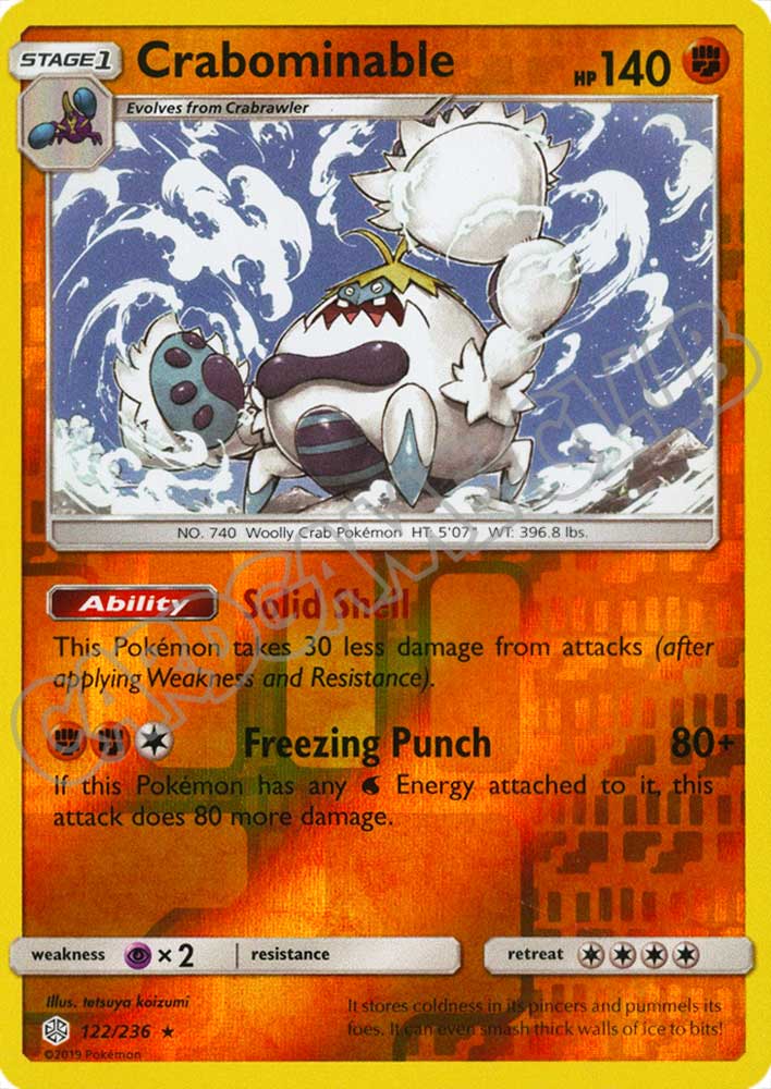 122 / 236 Crabominable rara foil reverse (EN) -NEAR MINT-
