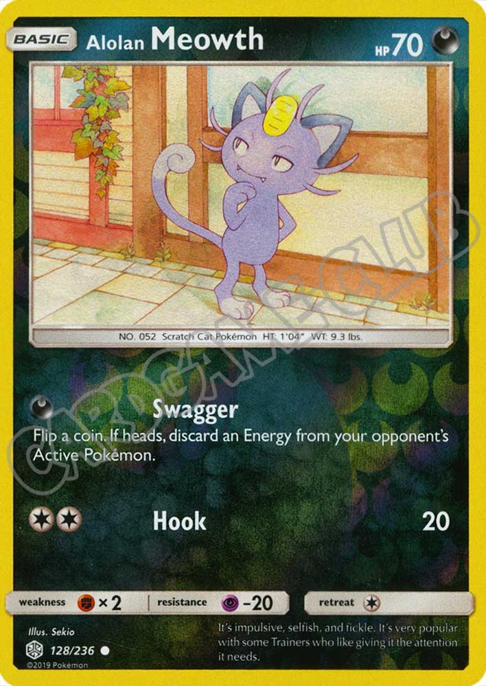 128 / 236 Alolan Meowth comune foil reverse (EN) -NEAR MINT-