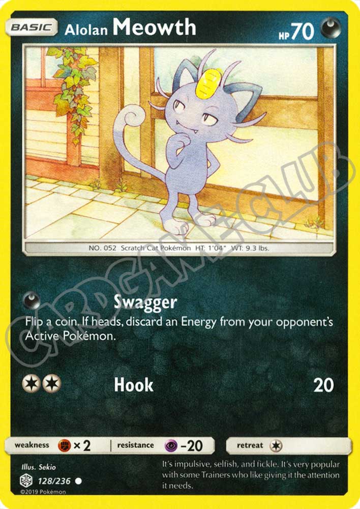 128 / 236 Alolan Meowth comune normale (EN) -NEAR MINT-