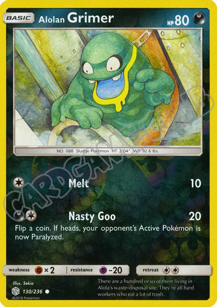 130 / 236 Alolan Grimer comune foil reverse (EN) -NEAR MINT-