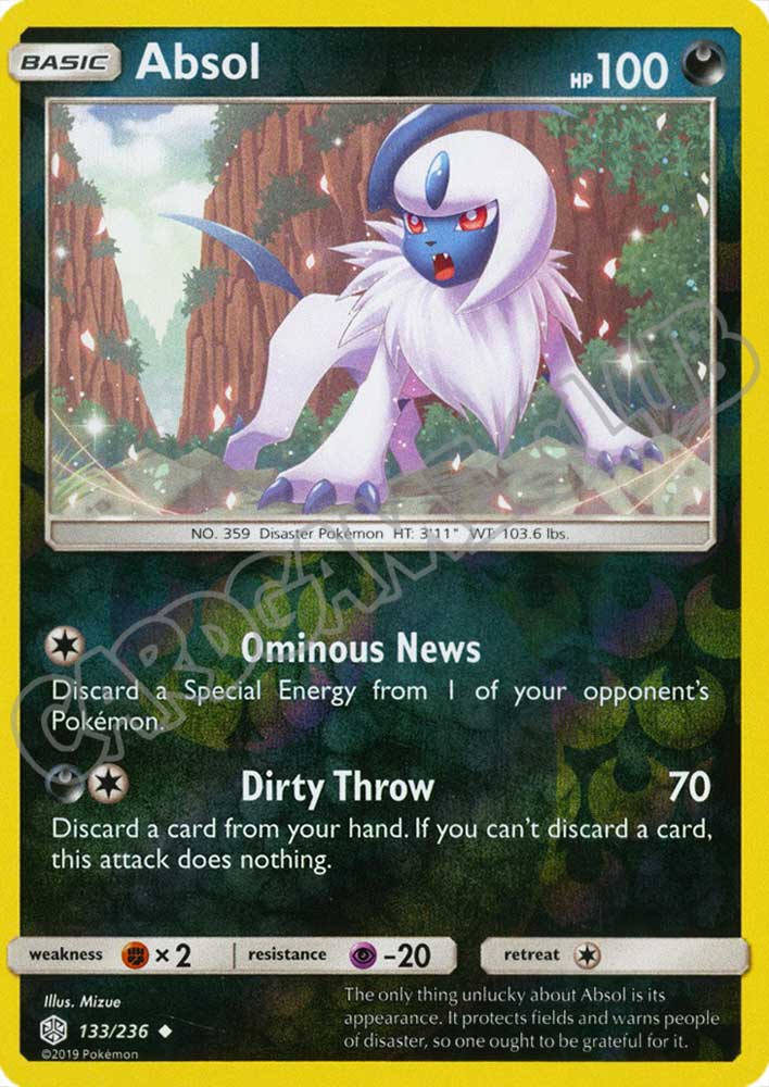 133 / 236 Absol non comune foil reverse (EN) -NEAR MINT-
