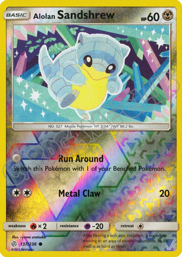 137 / 236 Alolan Sandhrew comune foil reverse (EN) -NEAR MINT-