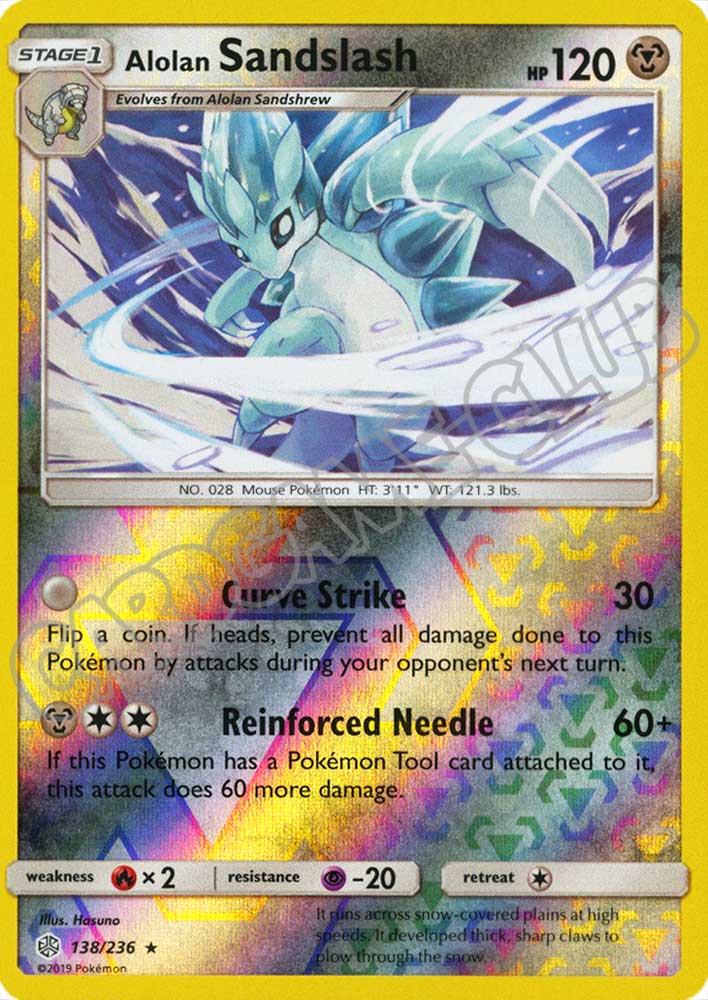 138 / 236 Alolan Sandslash rara foil reverse (EN) -NEAR MINT-