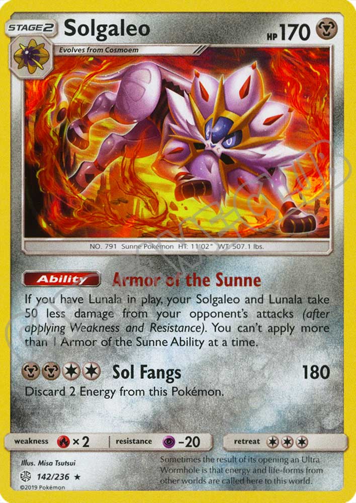 142 / 236 Solgaleo rara foil (EN) -NEAR MINT-