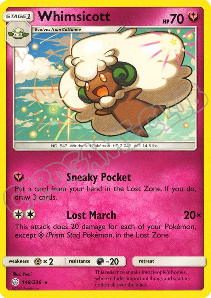 148 / 236 Whimsicott rara normale (EN) -NEAR MINT-