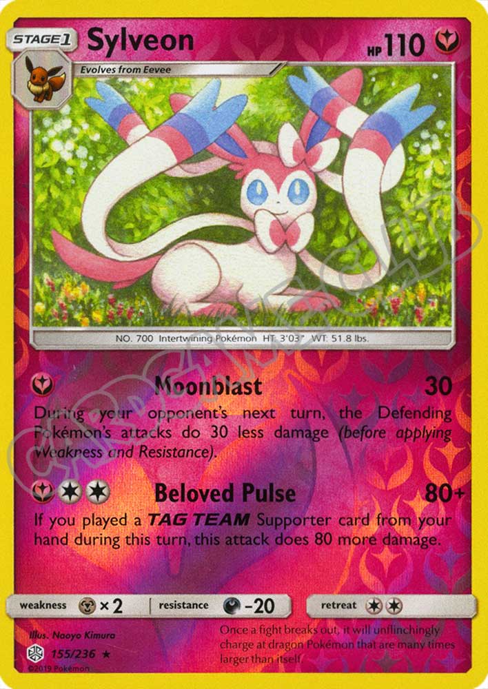 155 / 236 Sylveon rara foil reverse (EN) -NEAR MINT-
