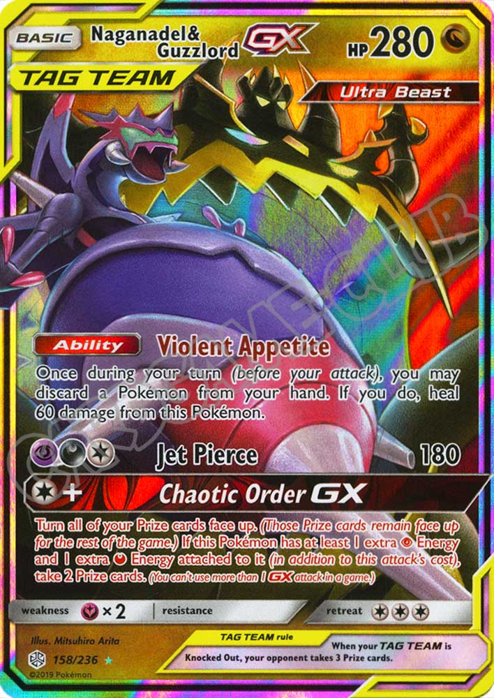 158 / 236 Naganadel & Guzzlord GX rara GX foil (EN) -NEAR MINT-