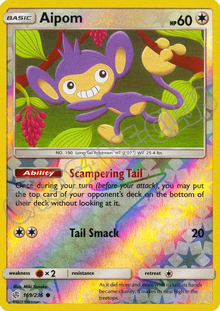 169 / 236 Aipom comune foil reverse (EN) -NEAR MINT-