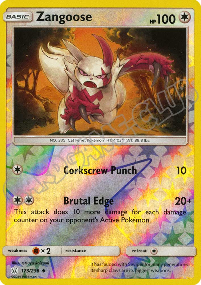 173 / 236 Zangoose non comune foil reverse (EN) -NEAR MINT-