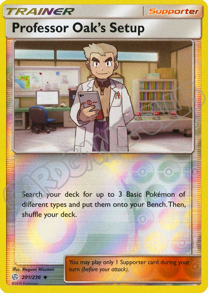 201 / 236 Professor Oak's Setting non comune foil reverse (EN) -NEAR MINT-