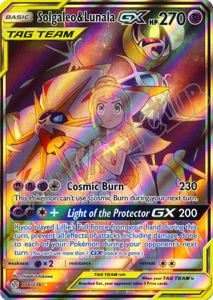 216 / 236 Solgaleo & Lunala GX ultra rara foil (EN) -NEAR MINT-