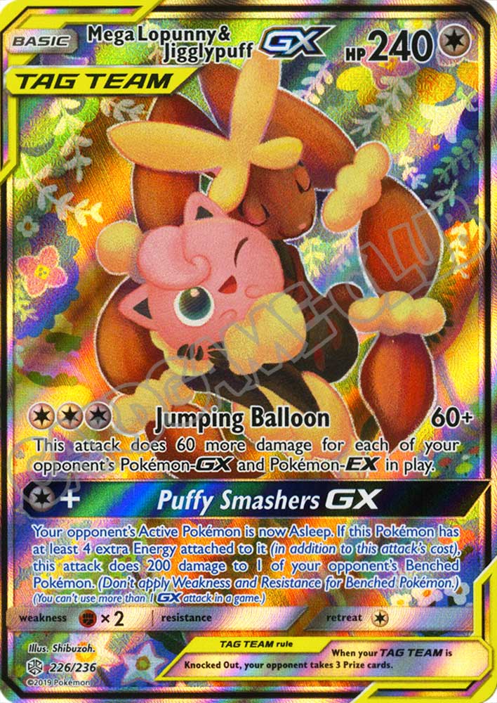 226 / 236 Mega Lopunny & Jigglypuff GX ultra rara foil (EN) -NEAR MINT-