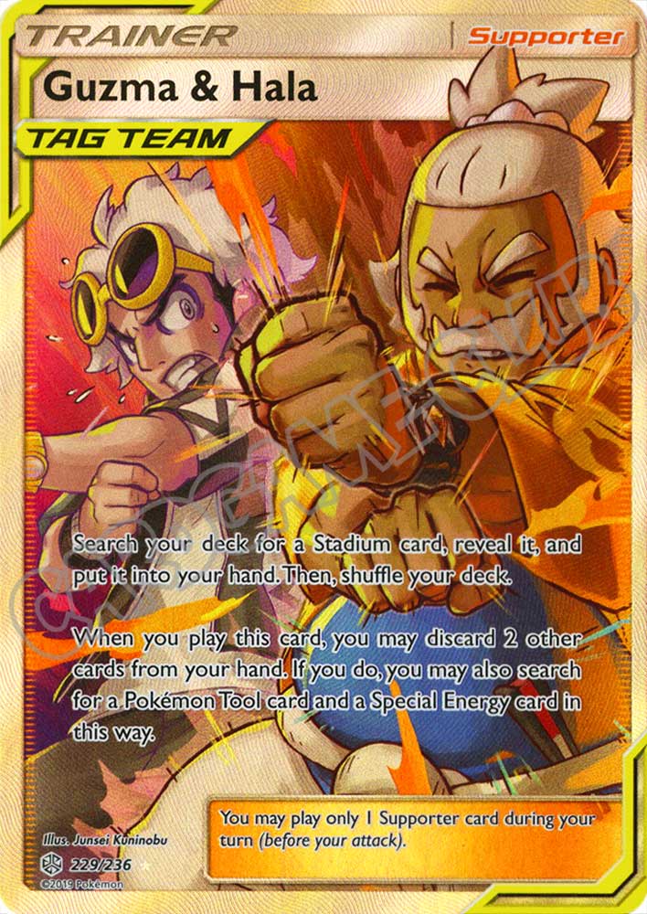 229 / 236 Guzma & Hala ultra rara foil (EN) -NEAR MINT-