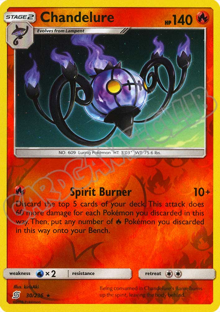 030 / 236 Chandelure rara foil reverse (EN) -NEAR MINT-
