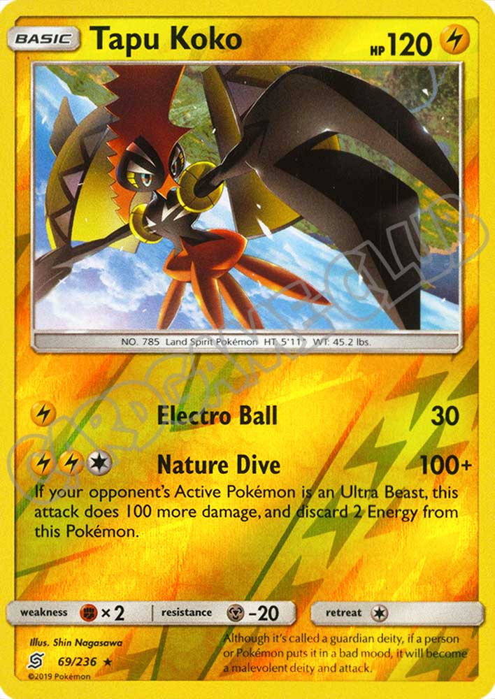 069 / 236 Tapu Koko rara foil reverse (EN) -NEAR MINT-