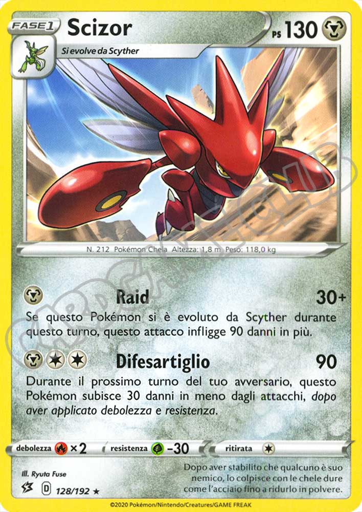 128 / 192 Scizor rara normale (IT) -NEAR MINT-