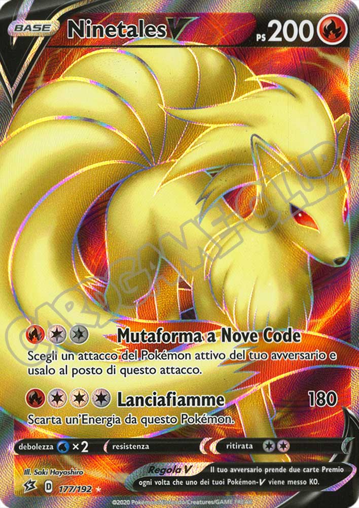 177 / 192 Ninetales V ultra rara foil (IT) -NEAR MINT-