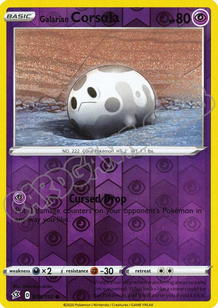 078 / 192 Galarian Corsola comune foil reverse (EN)