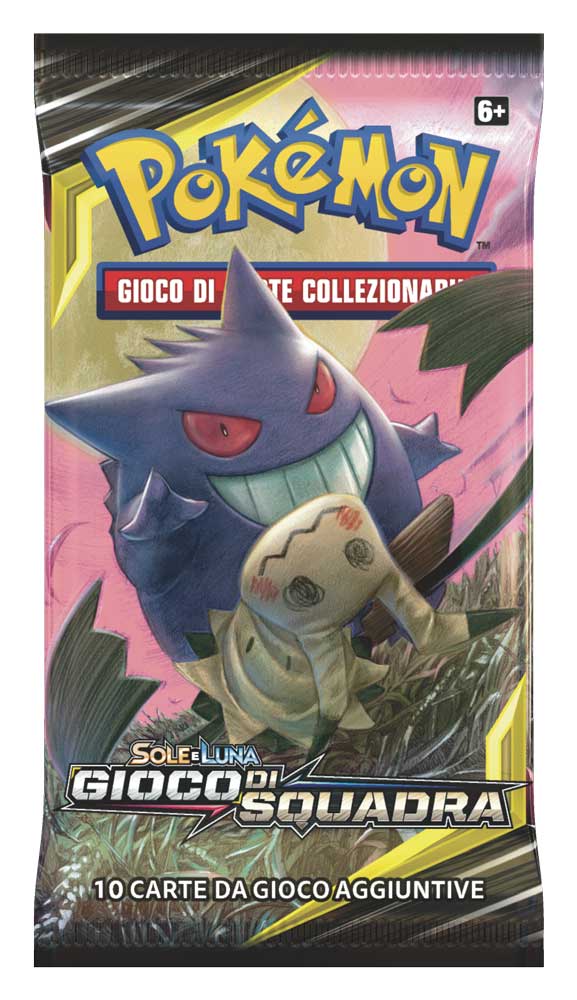Sole e Luna Gioco di Squadra busta 10 carte Artwork Gengar e Mimikyu (IT)
