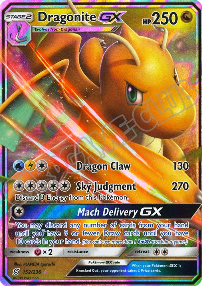 152 / 236 Dragonite GX rara GX foil (EN) -NEAR MINT-