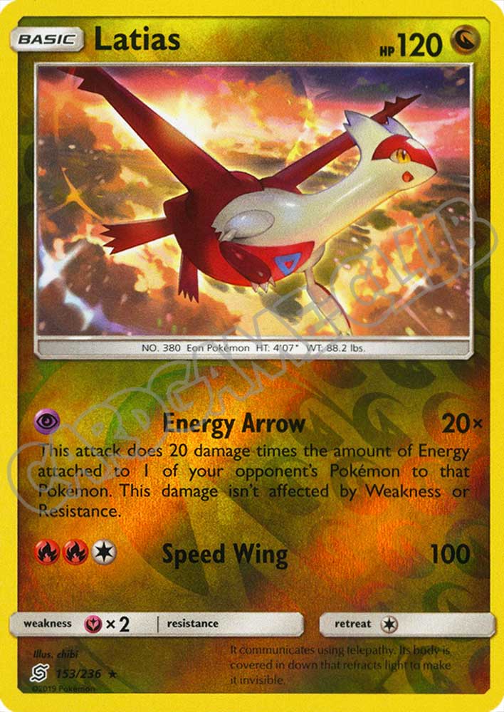 153 / 236 Latias rara foil reverse (EN) -NEAR MINT-