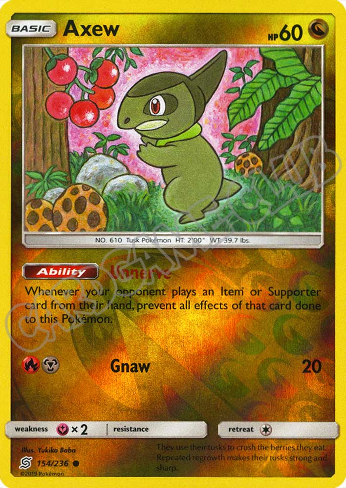 154 / 236 Axew comune foil reverse (EN) -NEAR MINT-