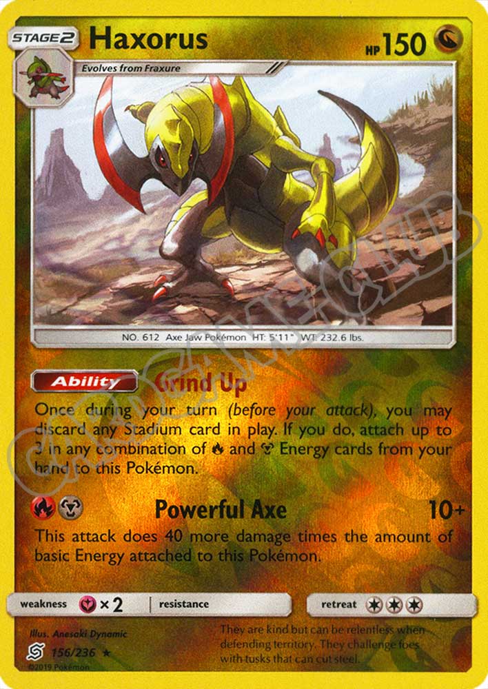 156 / 236 Haxorus rara foil reverse (EN) -NEAR MINT-
