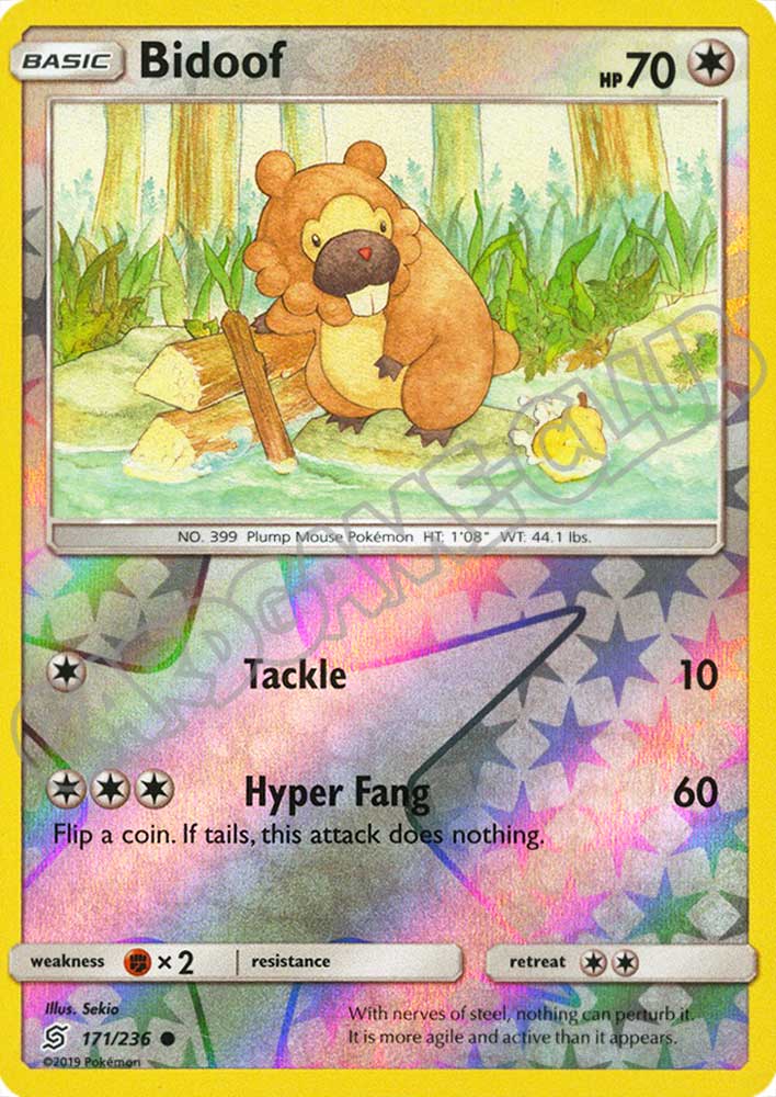 171 / 236 Bidoof comune foil reverse (EN) -NEAR MINT-