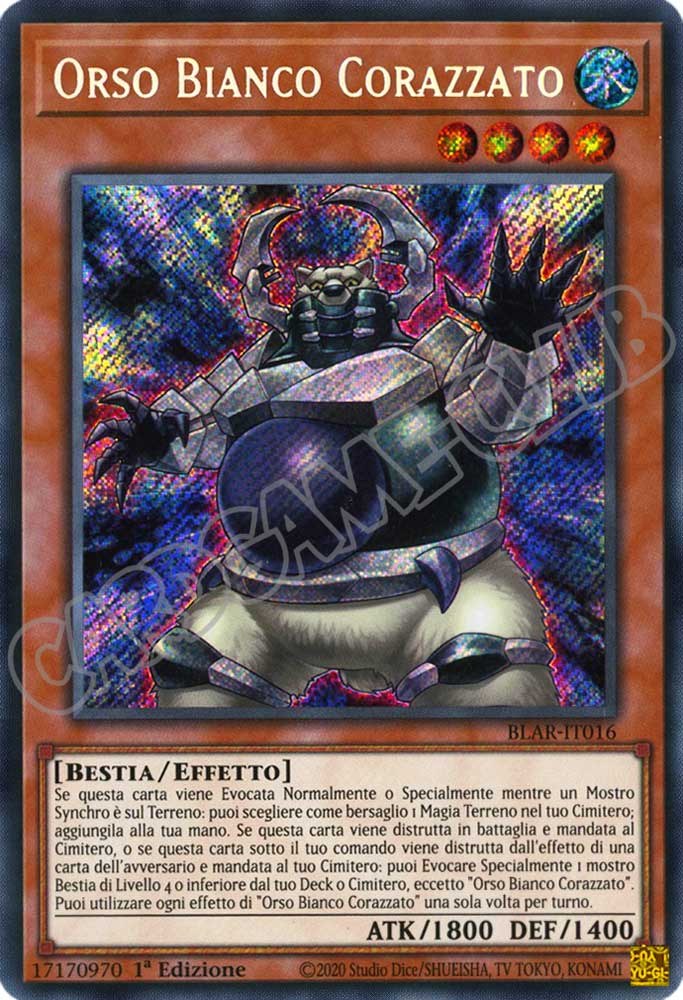 BLAR-IT016 Orso Bianco Corazzato rara segreta 1a Edizione (IT) -NEAR MINT-