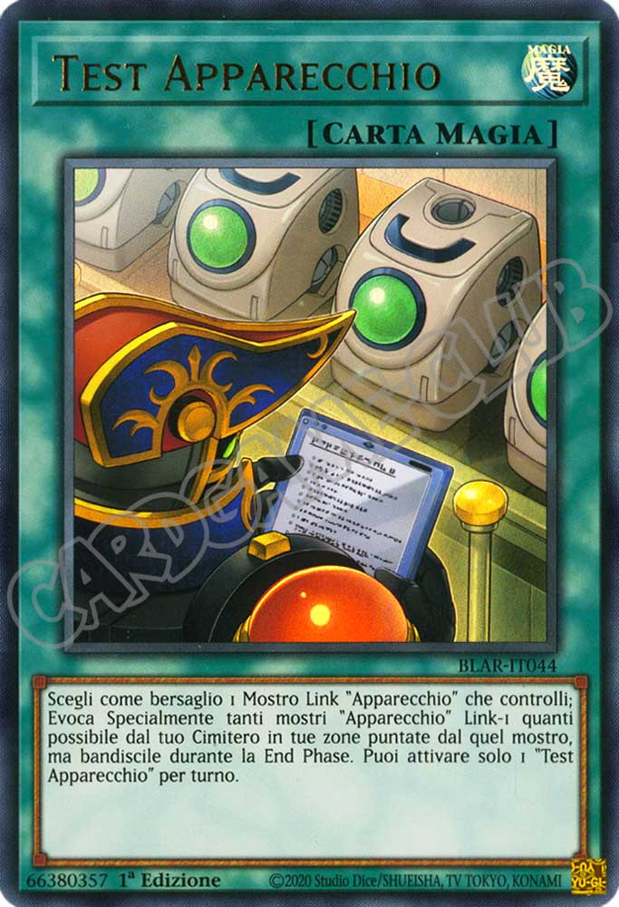 BLAR-IT044 Test Apparecchio ultra rara 1a Edizione (IT) -NEAR MINT-