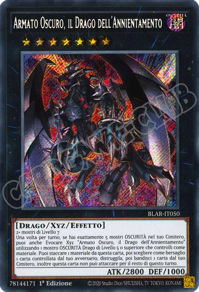 BLAR-IT050 Armato Oscuro, il Drago dell'Annientamento rara segreta 1a Edizione (IT) -NEAR MINT-