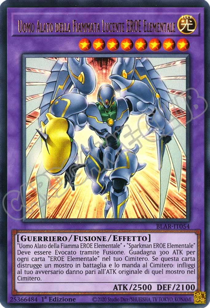 BLAR-IT054 Uomo Alato della Fiammata Lucente EROE Elementale ultra rara 1a Edizione (IT) -NEAR MINT-