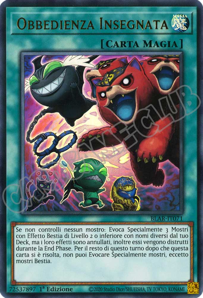BLAR-IT071 Obbedienza Insegnata ultra rara 1a Edizione (IT) -NEAR MINT-