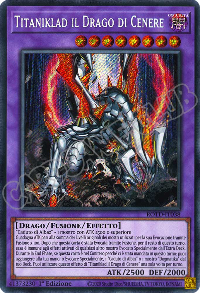 ROTD-IT038 Titaniklad il Drago di Cenere rara segreta 1a Edizione (IT) -NEAR MINT-
