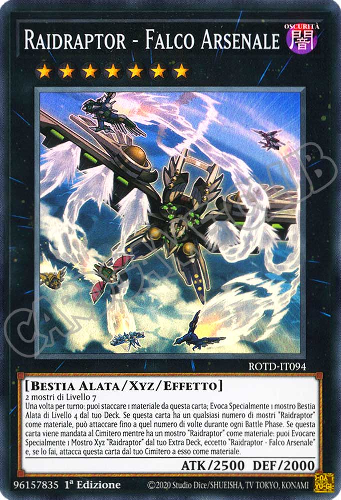 ROTD-IT094 Raidraptor - Falco Arsenale super rara 1a Edizione (IT) -NEAR MINT-