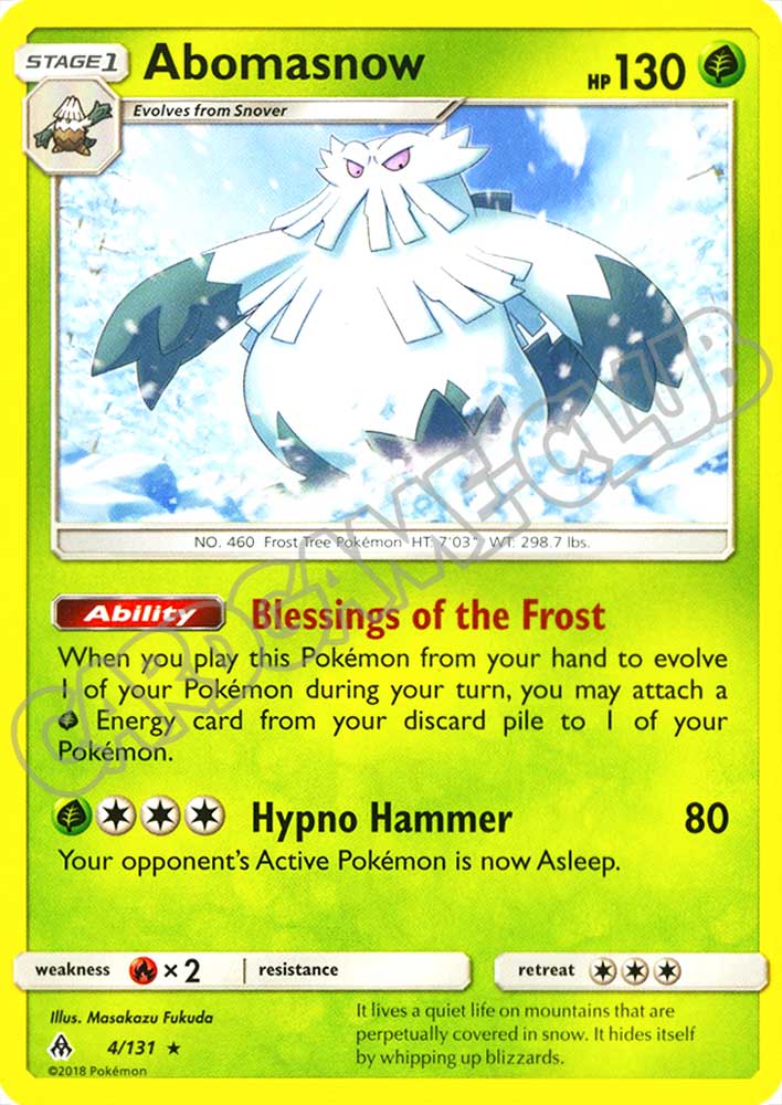 004 / 131 Abomasnow rara normale (EN) -NEAR MINT-