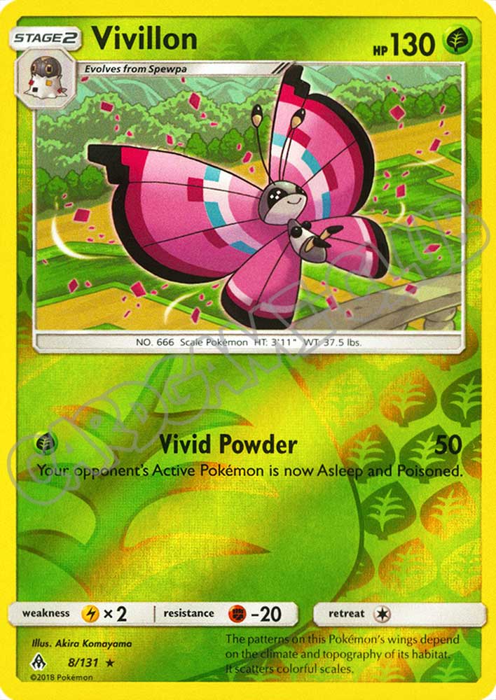 008 / 131 Vivillon rara foil reverse (EN) -NEAR MINT-