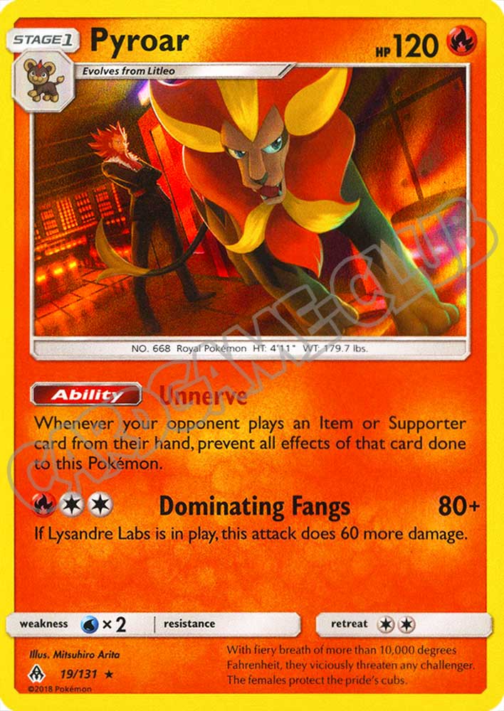 019 / 131 Pyroar rara foil (EN) -NEAR MINT-