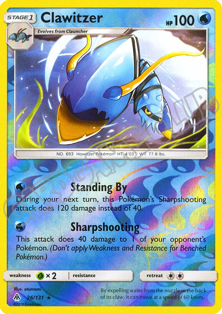 026 / 131 Clawitzer rara foil reverse (EN) -NEAR MINT-