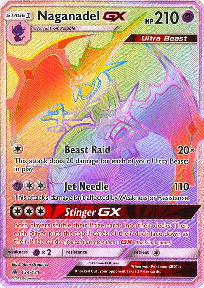 134 / 131 Naganadel GX rara segreta foil (EN) -NEAR MINT-