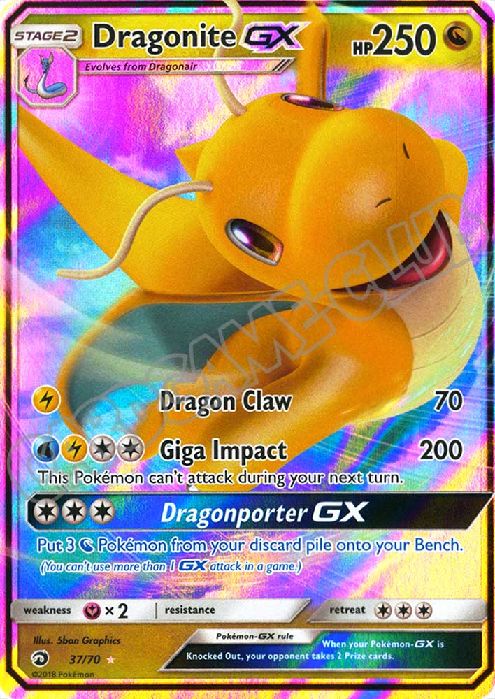37 / 70 Dragonite GX rara GX foil (EN) -NEAR MINT-