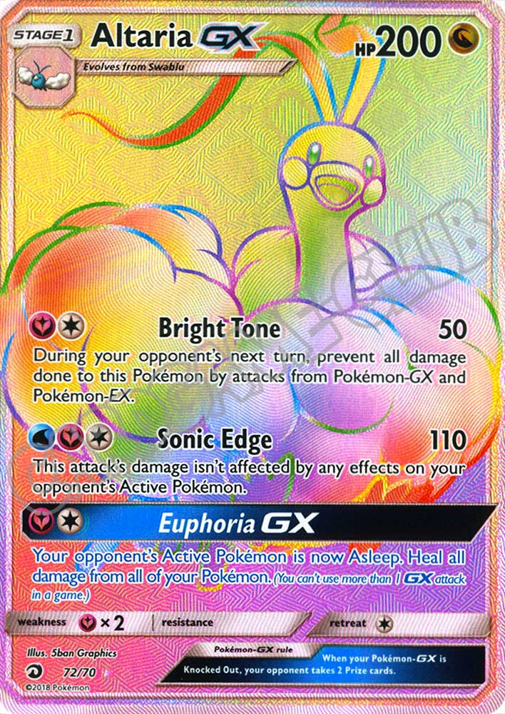72 / 70 Altaria GX rara segreta foil (EN) -NEAR MINT-