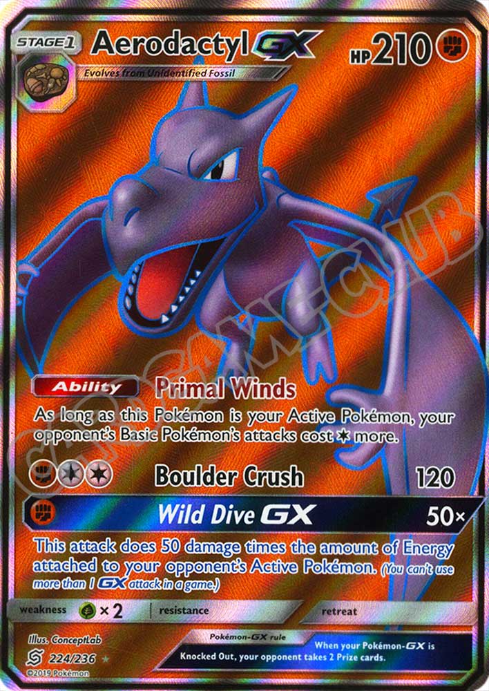 224 / 236 Aerodactyl GX ultra rara foil (EN) -NEAR MINT-