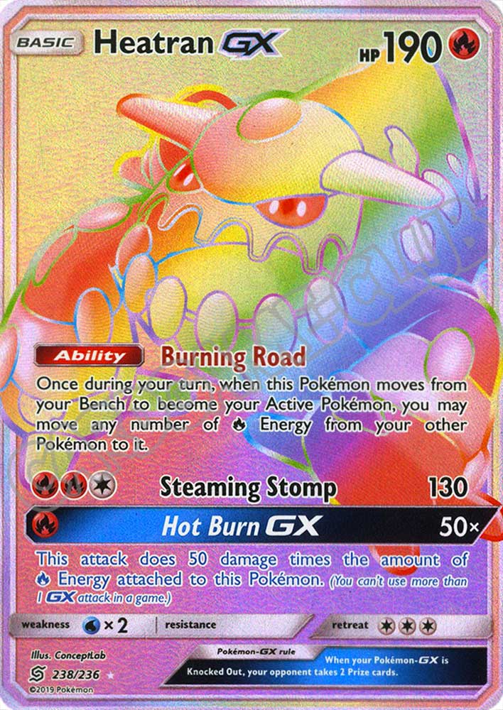 238 / 236 Heatran GX rara segreta foil (EN) -NEAR MINT-