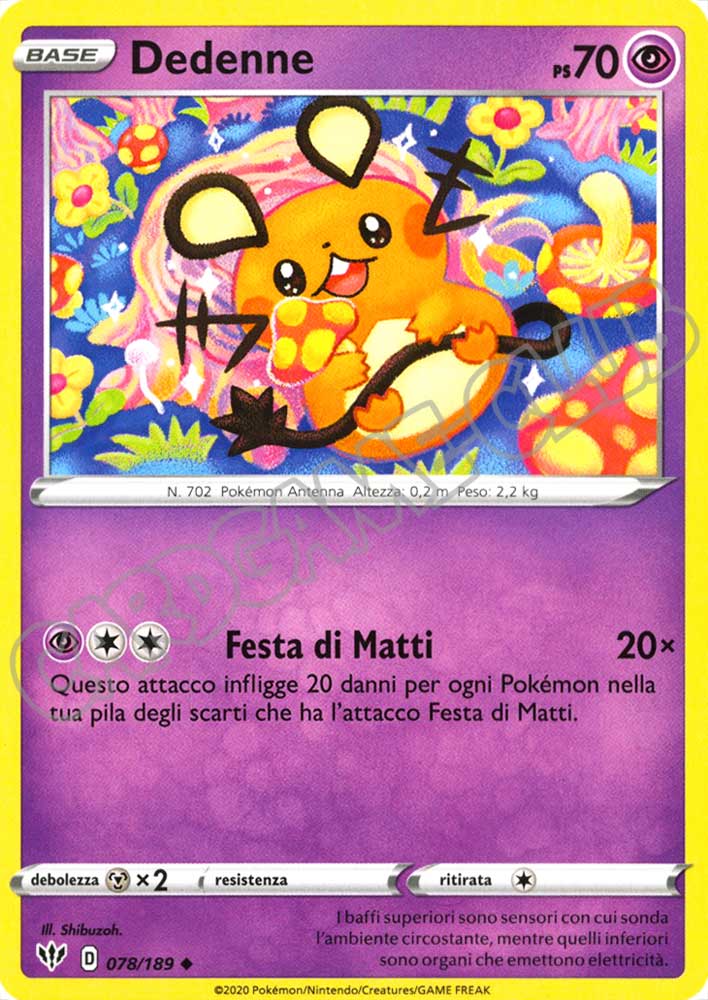 078 / 189 Dedenne non comune normale (IT) -NEAR MINT-