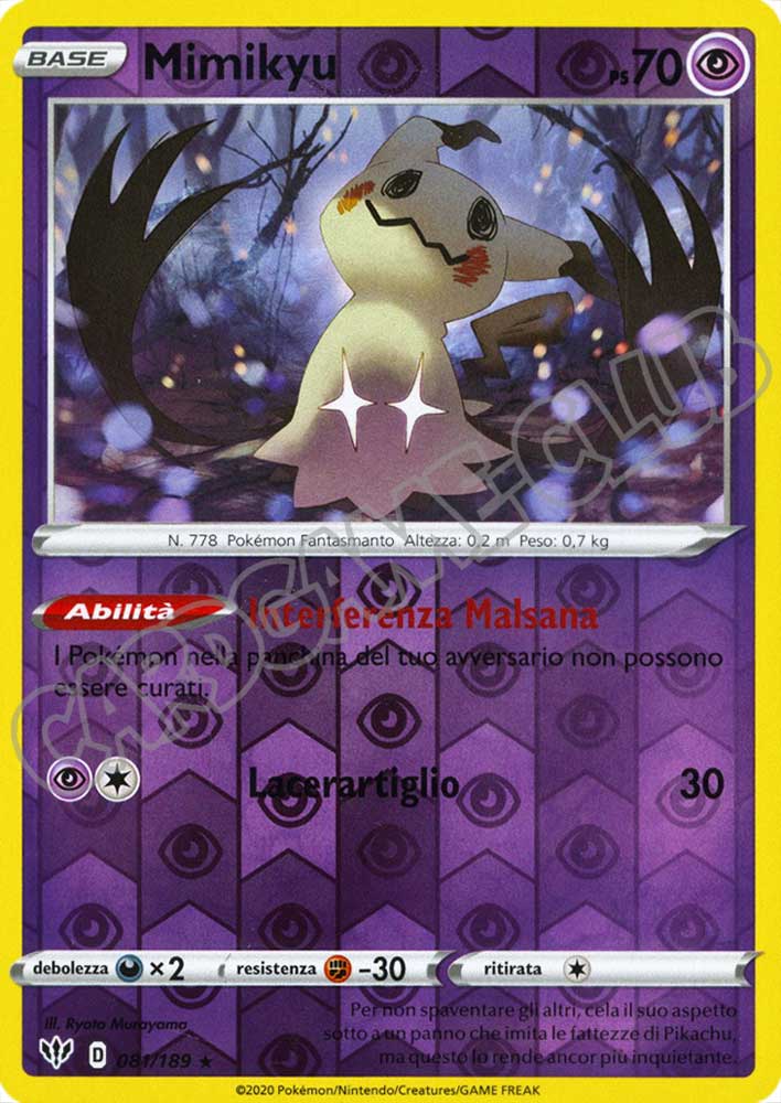 081 / 189 Mimikyu rara foil reverse (IT) -NEAR MINT-