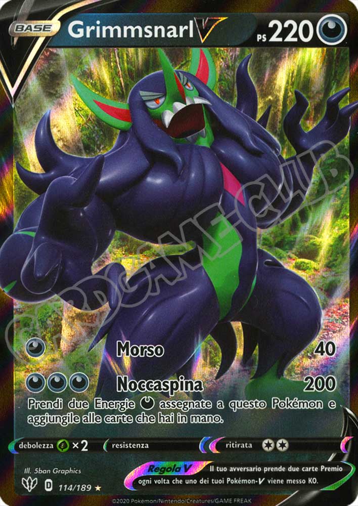 114 / 189 Grimmsnarl V rara V foil (IT) -NEAR MINT-