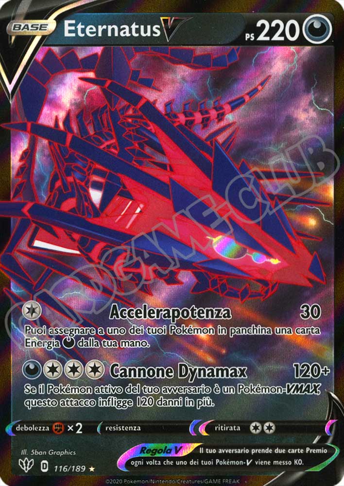 116 / 189 Eternatus V rara V foil (IT) -NEAR MINT-
