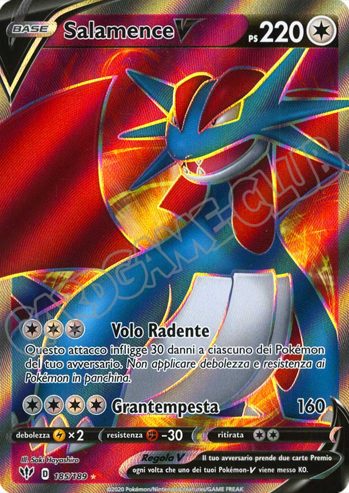 185 / 189 Salamence V ultra rara foil (IT) -NEAR MINT-