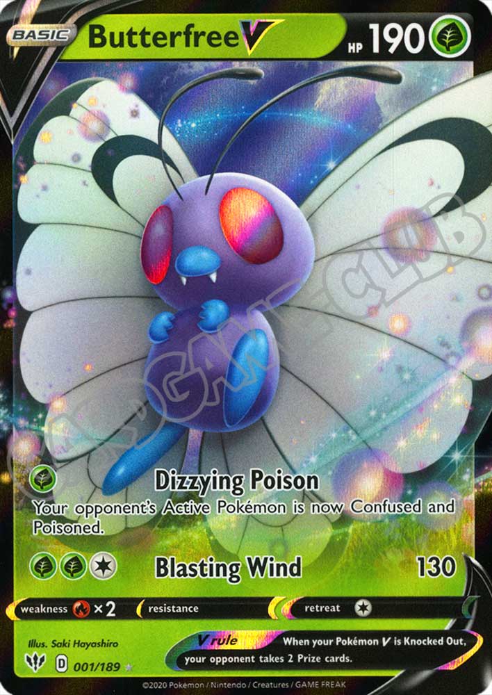 001 / 189 Butterfree V rara V foil (EN) -NEAR MINT-